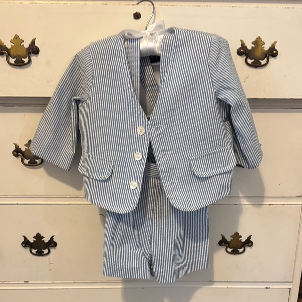 Blue Striped Baby Suit Set